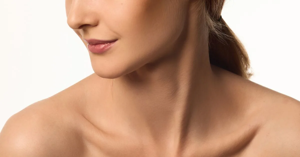 Kybella injection for double chin fat reduction under a patient's jawline at Central Oregon Aesthetics