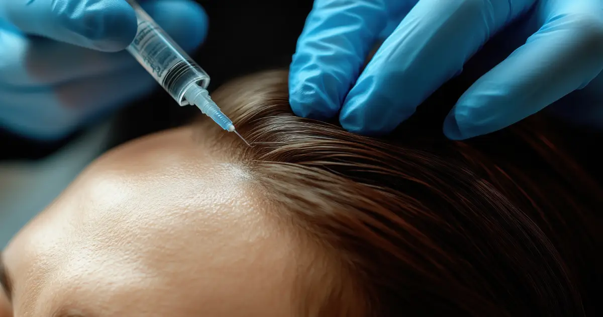 PRF injection treatment being performed for skin rejuvenation